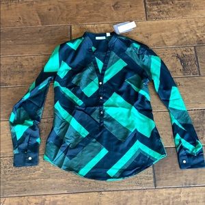 Black and Green blouse.